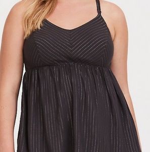 Torrid metallic striped challis back top